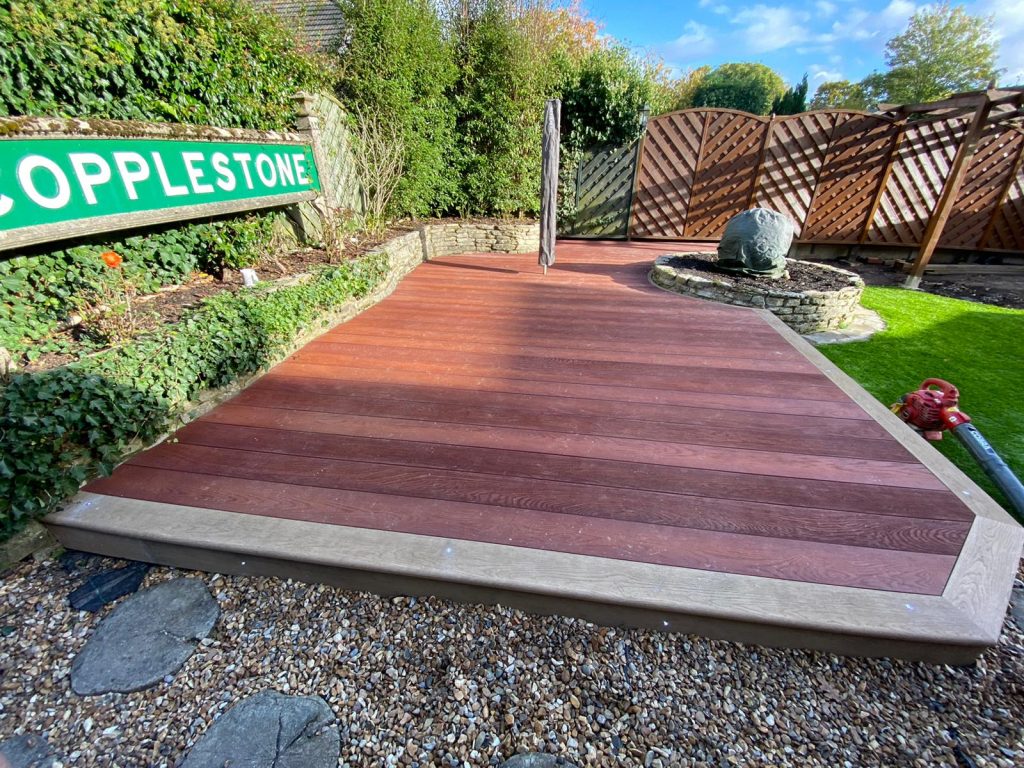 Coppered Oak Decking with Golden Oak Border
