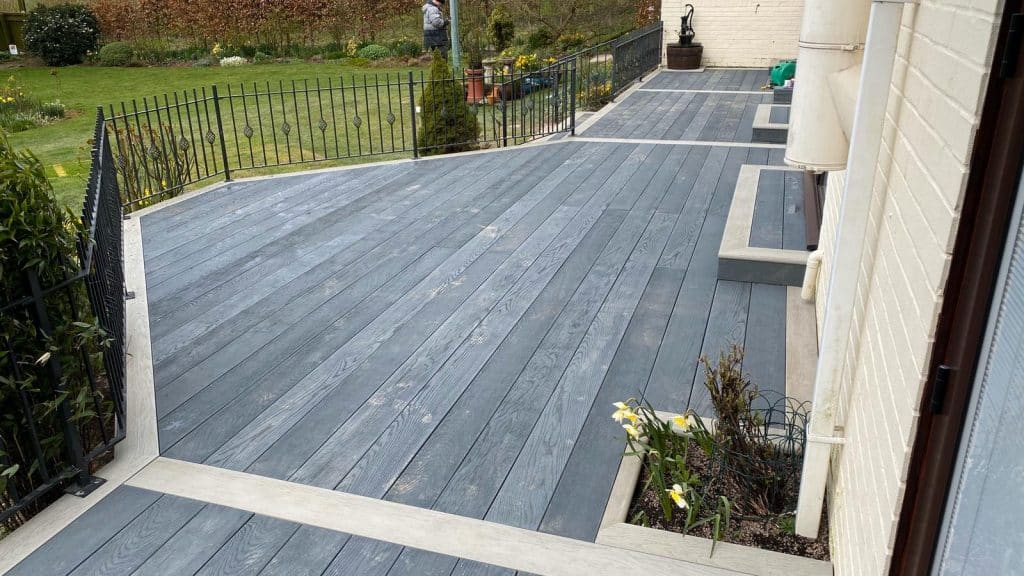 Millboard Basalt with Smoked Oak Border Landscaping southampton