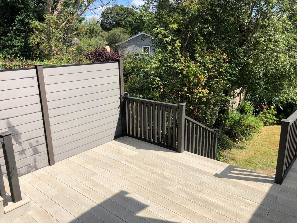 Millboard Deck with Composite Privacy Panels