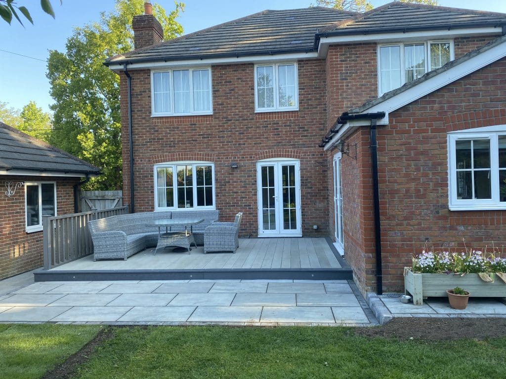Millboard Smoked Oak with Basalt Border Oak Decking